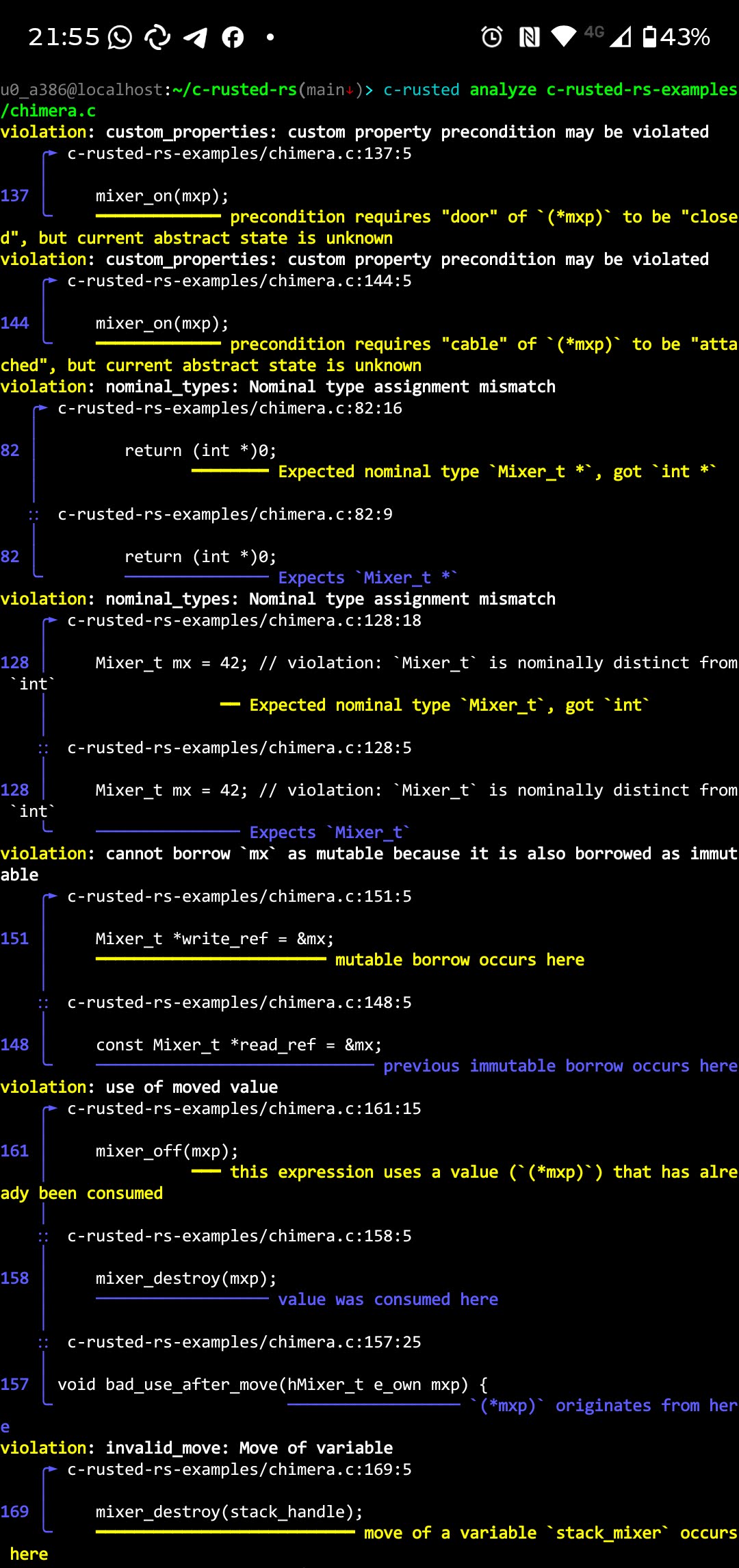 c-rusted-rs running on my Android phone